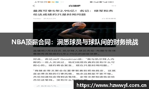 NBA顶薪合同：洞悉球员与球队间的财务挑战